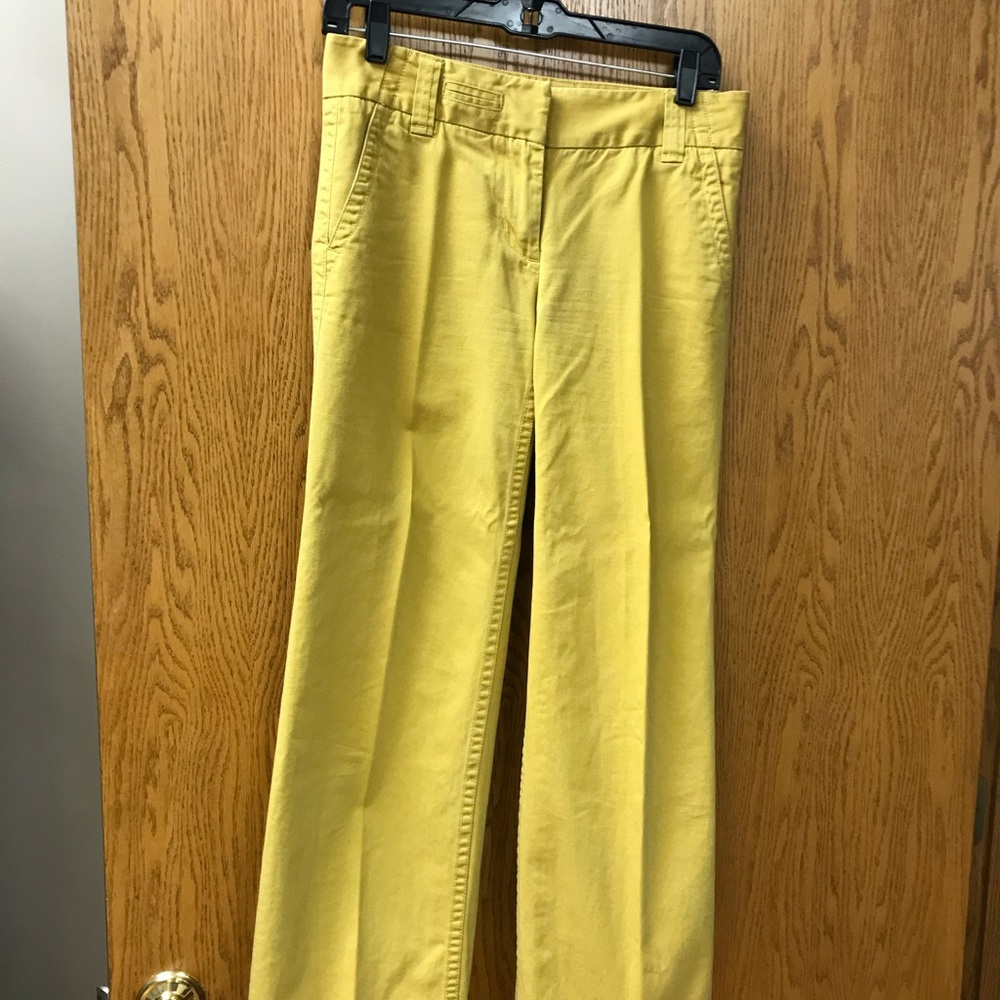 J crew golden yellow classic pants